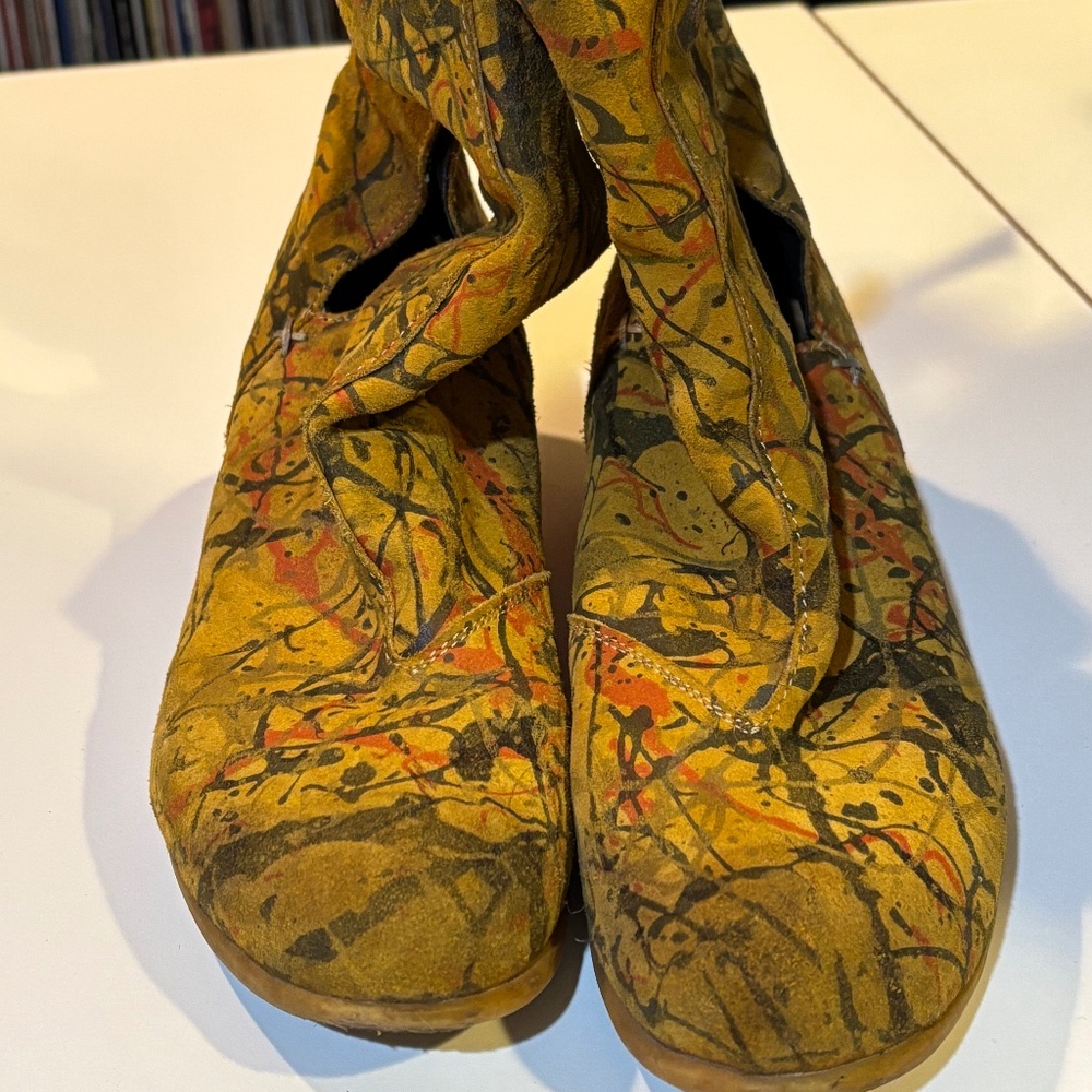 Lavorazione Artigiana yellow splash pull on boots EU38
